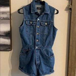 Vintage shorts/cut off shoulders denim overalls